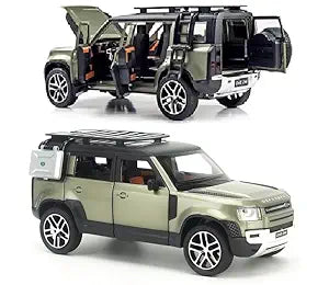 1:24 Scale  Land Rover Defender Model Car Exclusive Alloy Metal car Pull Back Die-cast Metal Toy car with Openable Doors & Light Music Best Gifts Toys Kids and Collections
