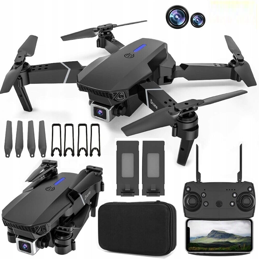 E88 Foldable 4K Mini Drone RC Quadrocopter With WIFI FPV Wide Angle HD Dual Camera