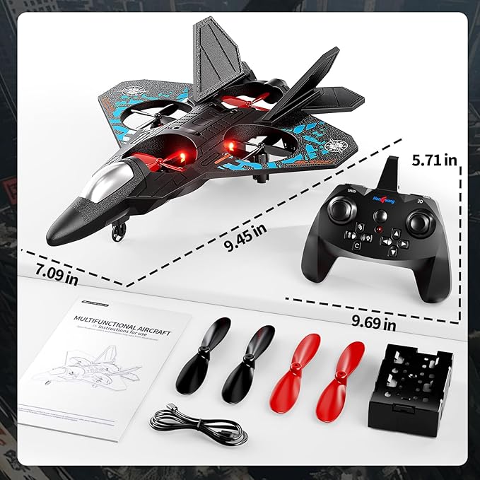 Remote Control Airplanes Rc Planes for Kids Adults 4-8, Remote Control Planes Fighter Jet with Light, 360° Flip Fighter Jet Toy, Gravity Sensing, Stunt Roll