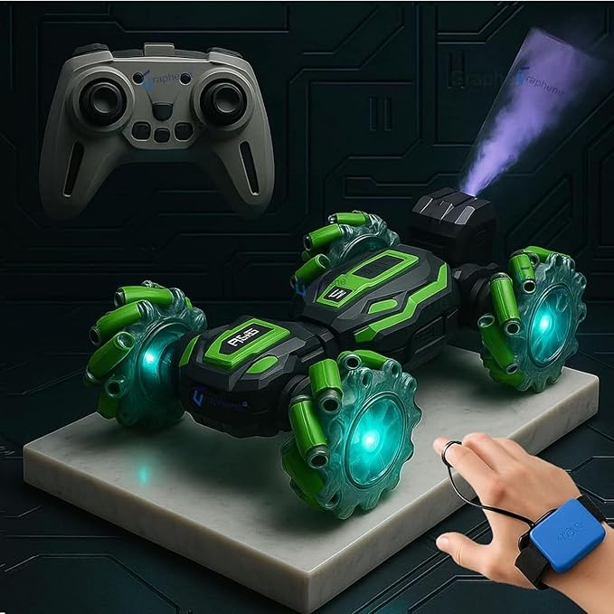 2.4G 4x4 RC Smoke Stunt Car Hand Sensor Gesture Control 360°  Remote Control Car